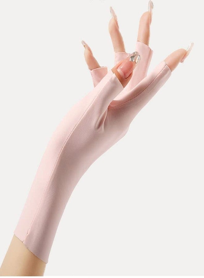 Vikodah Women Fingerless Gloves Summer UV Protection Gloves Cool Ice Silky Sun Block Driving Unisex - Image 4